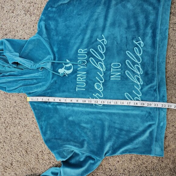 Disney Little Mermaid TROUBLES INTO BUBBLES Drop Shoulder Hooded Sweatshirt 1X - Picture 12 of 12